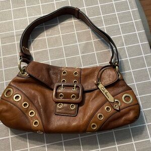 Cole Haan Brown and Gold Shoulder Bag with Vintage Charm